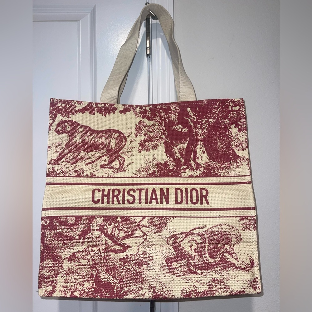 New Christian Dior Authentic Dioriviera straw gift tote